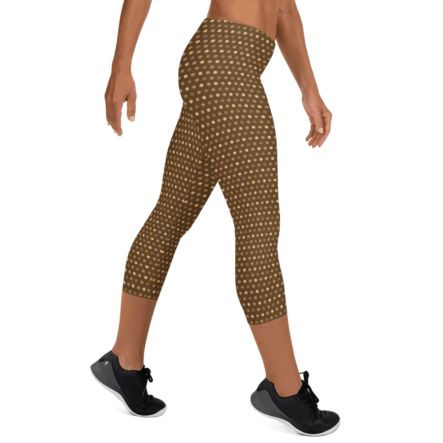 Brown wirh Polka-Dots Capri Yoga Pants product image (9)