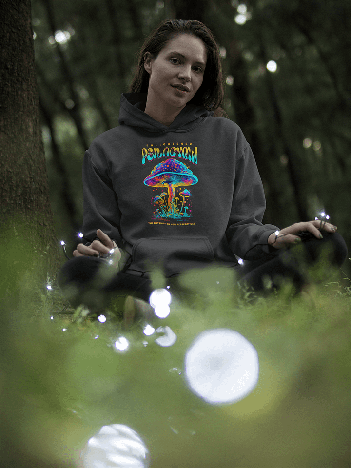 Enlightened Psilocybin Mushrooms - Gateway to New Perspectives - Premium Unisex Hoodie product image (1)