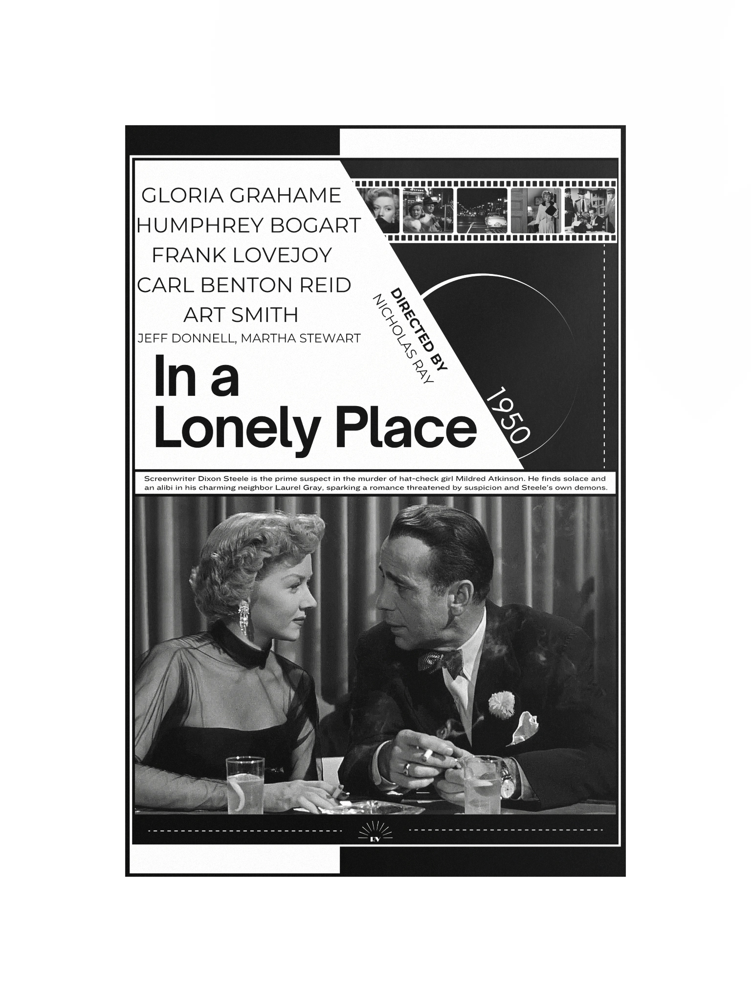 In a Lonely Place with Humphrey Bogart and Gloria Grahame 1950 | Movie Poster | 12x18 Wall Art product image (4)
