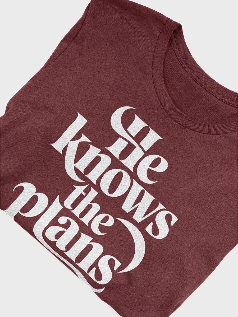 He Knows the Plans – Jeremiah 29:11 Bible Verse Bella+Canvas Supersoft T-Shirt product image (1)