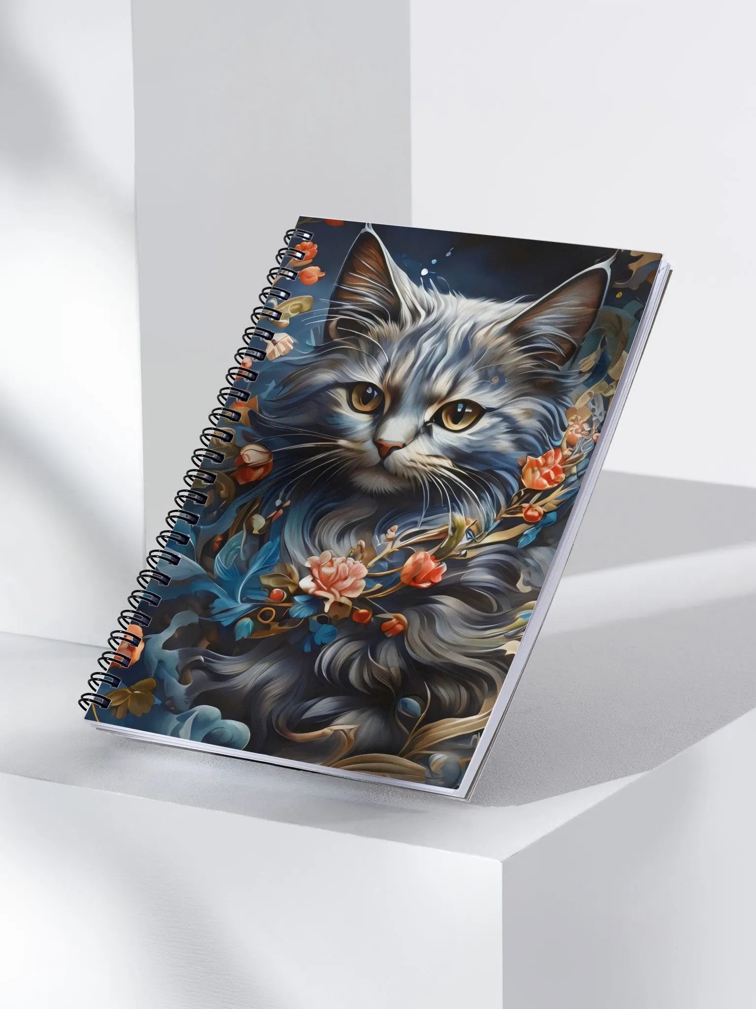 Whiskers & Petals, Serenity in Bloom Spiral Notebook product image (3)