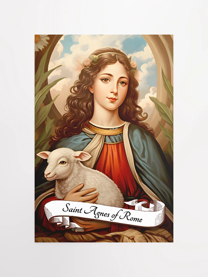 Saint Agnes of Rome Patron Saint of Girl Scouts, Engaged Couples, Chastity, Virgins, Abuse Victims, Gardeners, Matte Poster product image (2)
