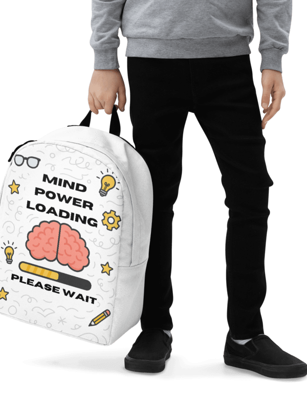 Mind Power Loading… Please Wait Backpack (White) product image (2)