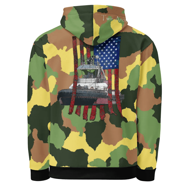 Green Camouflage Athena Tug CE Flage Hoodie product image (1)