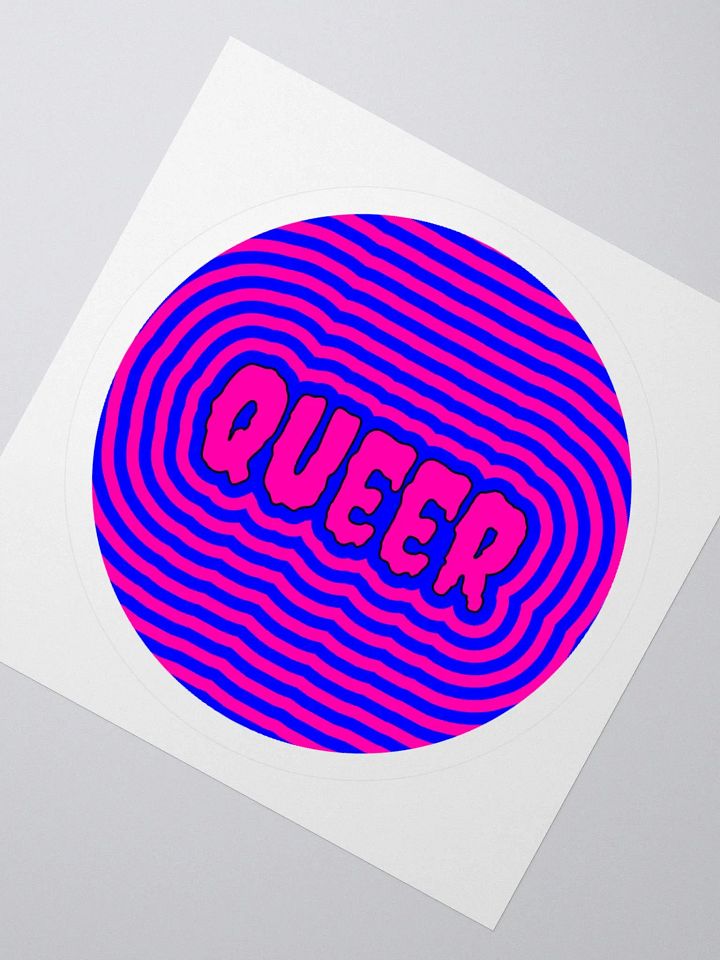 Creepy Queer Cotton Candy Color Sticker, Neon Pink Blue Queer Art product image (2)