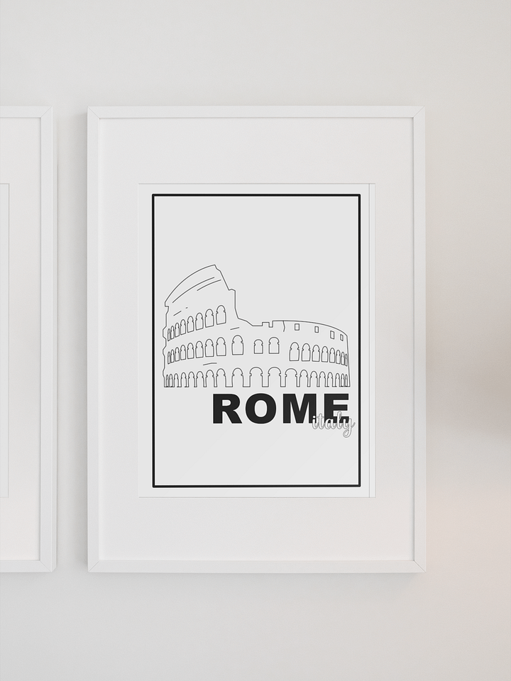Colosseum Line Art Poster, Rome Italy Landmark Illustration, Minimalist Historic Ruins Drawing, Chic Italian Travel Wall Art Decor product image (1)
