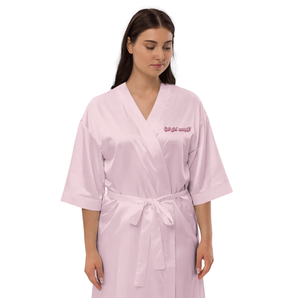 Hot Girl Enough? Pink Satin Robe product image (2)
