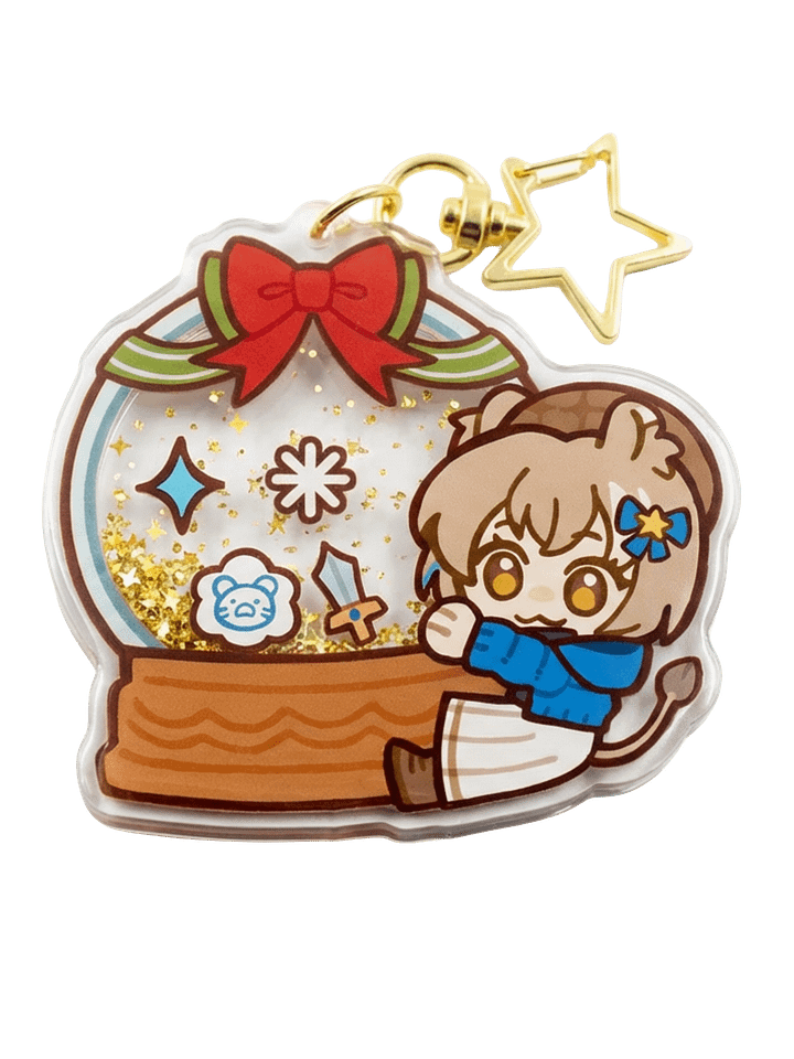 Hazumi’s Knight-Light Snow Globe | Holographic Shaker Keychain product image (1)