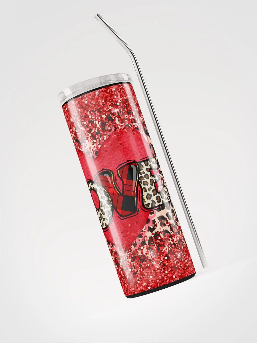 Valentine's Love Red Glitter Stainless Steel Tumbler: Spark Romance product image (3)