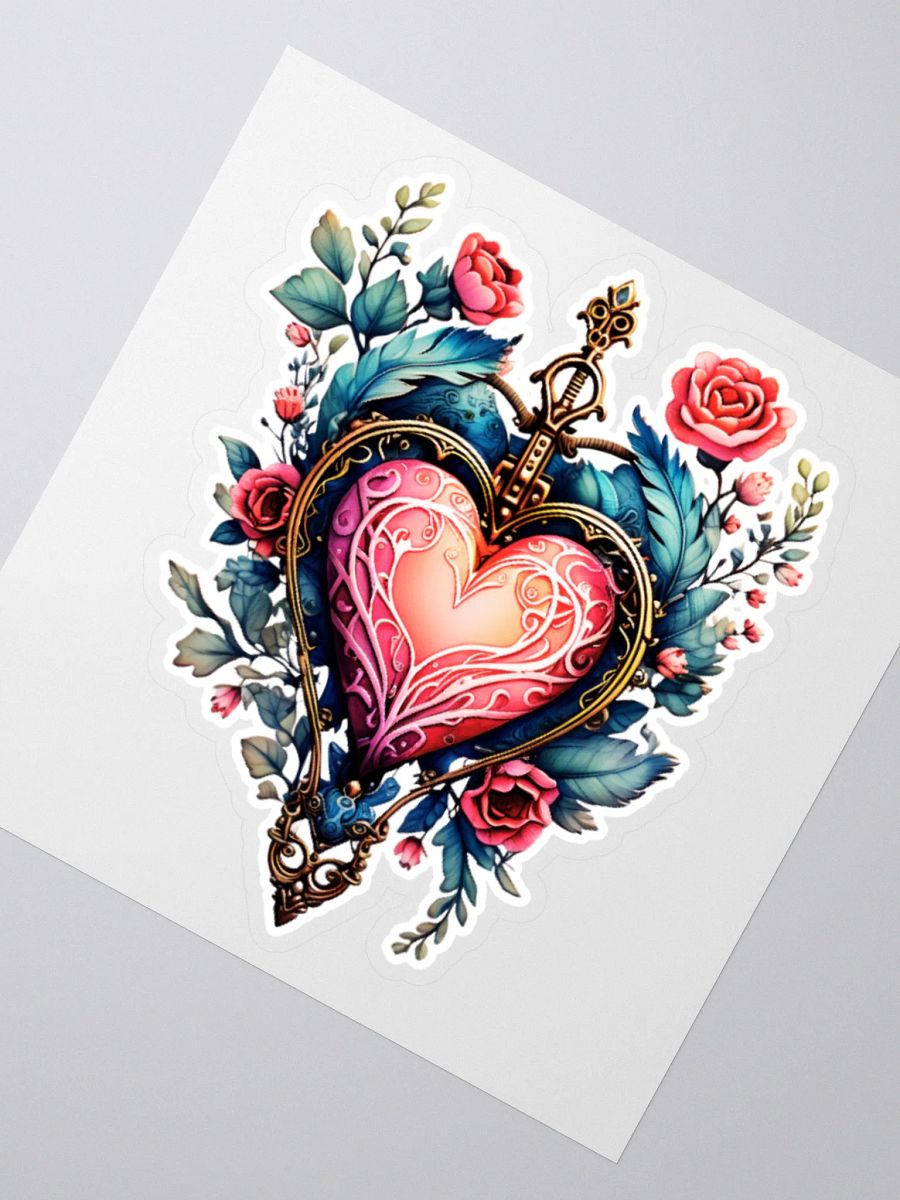 Whimsical Vintage Valentine’s Day Heart Sticker product image (2)