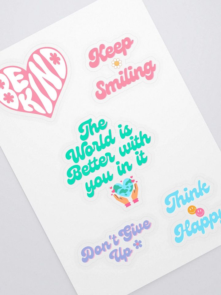 Sticker sheet of positive thoughts product image (1)