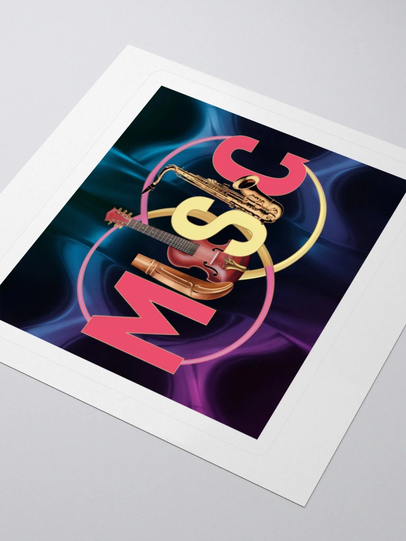 Exclusive 'MUSIC' Art Sticker with Violin and Saxophone - Premium Kiss Cut Vinyl for Laptops, Cars & More product image (3)