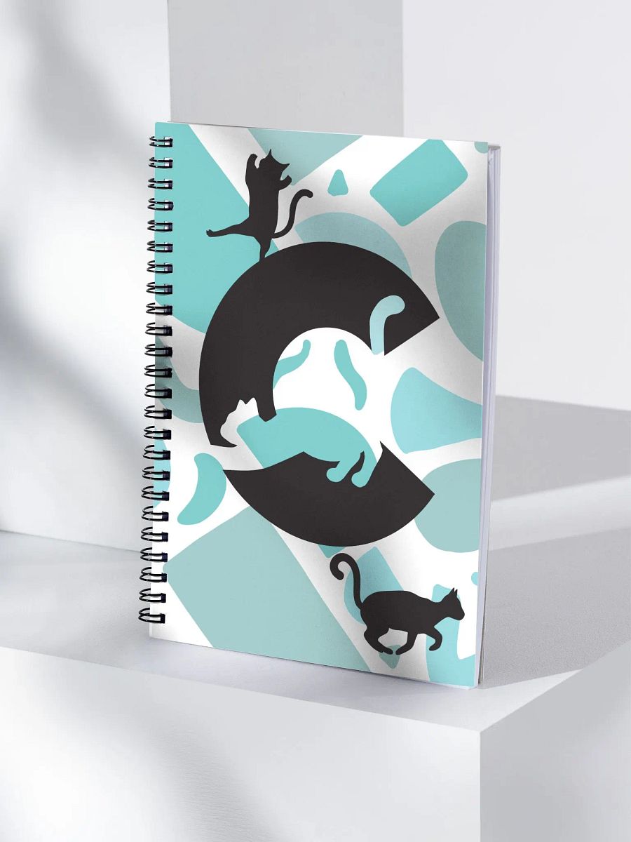Monogram Letter C Cat Lover Geometric Blues Notebook product image (4)