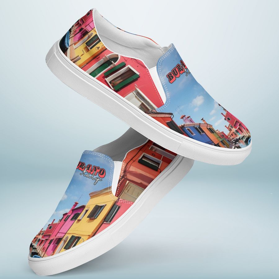 Burano Italy All Over Print Slip On Canvas Shoes product image (6)