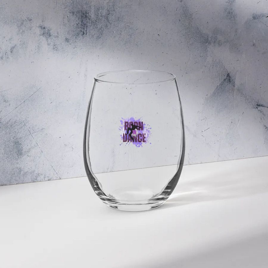 Born to Dance His Silhouette Tiny Print Reverie Stemless Wine Glass product image (10)
