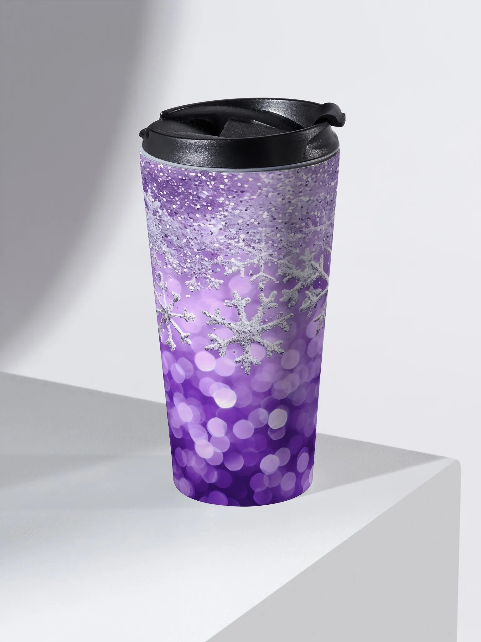Glittering Snowflakes Stainless Steel Travel Mug product image (2)