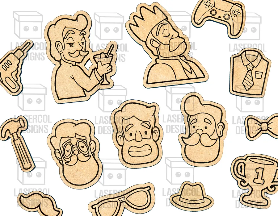 Father's Day Paint Kit DIY Cut Outs Set 2 - Laser Cut Files product image (9)