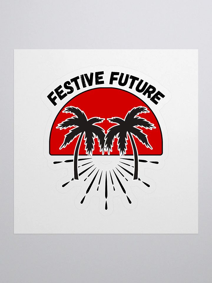 Festive Future - Sunset Beach Scene Sticker product image (1)