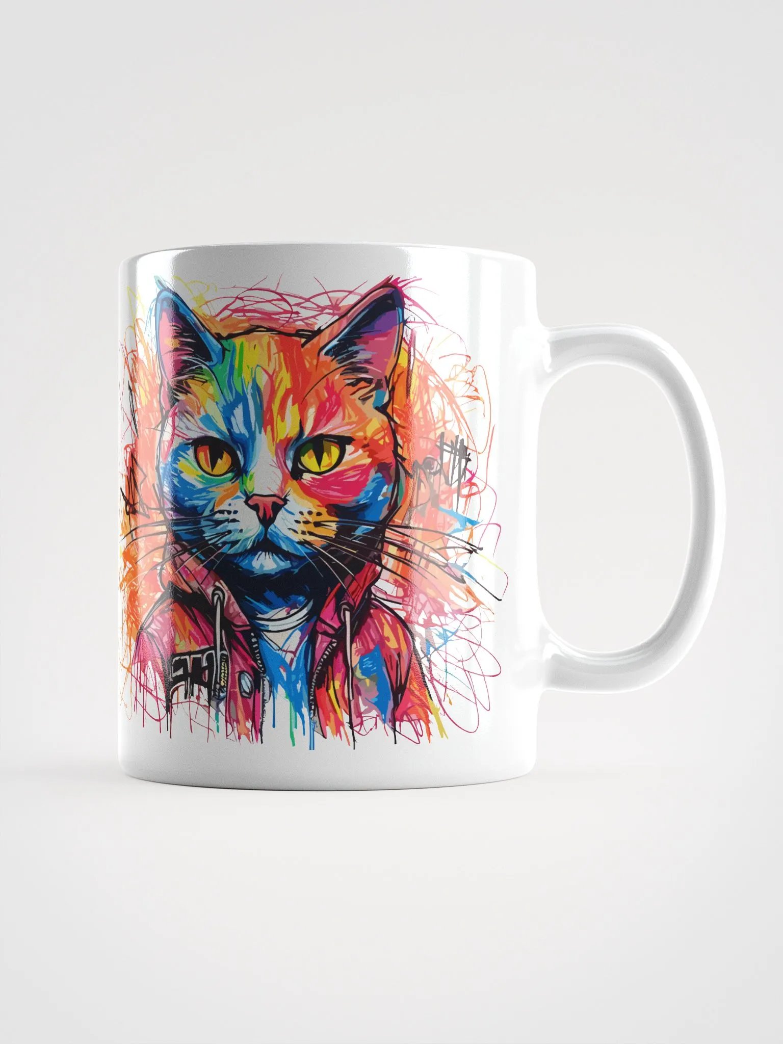 Graffiti Scribbles Cat 6 , Mug product image (1)