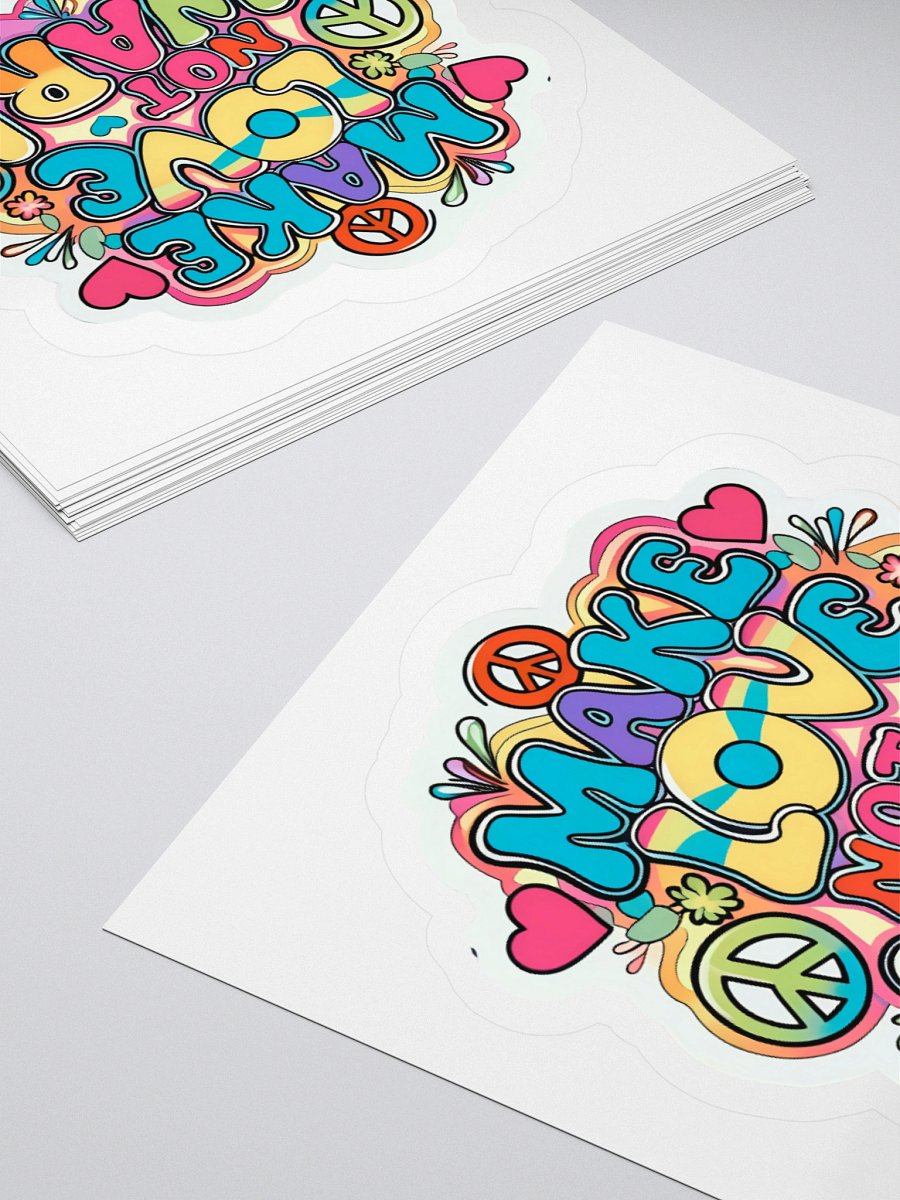 Make Love Not War! Retro Kiss Cut Stickers product image (12)