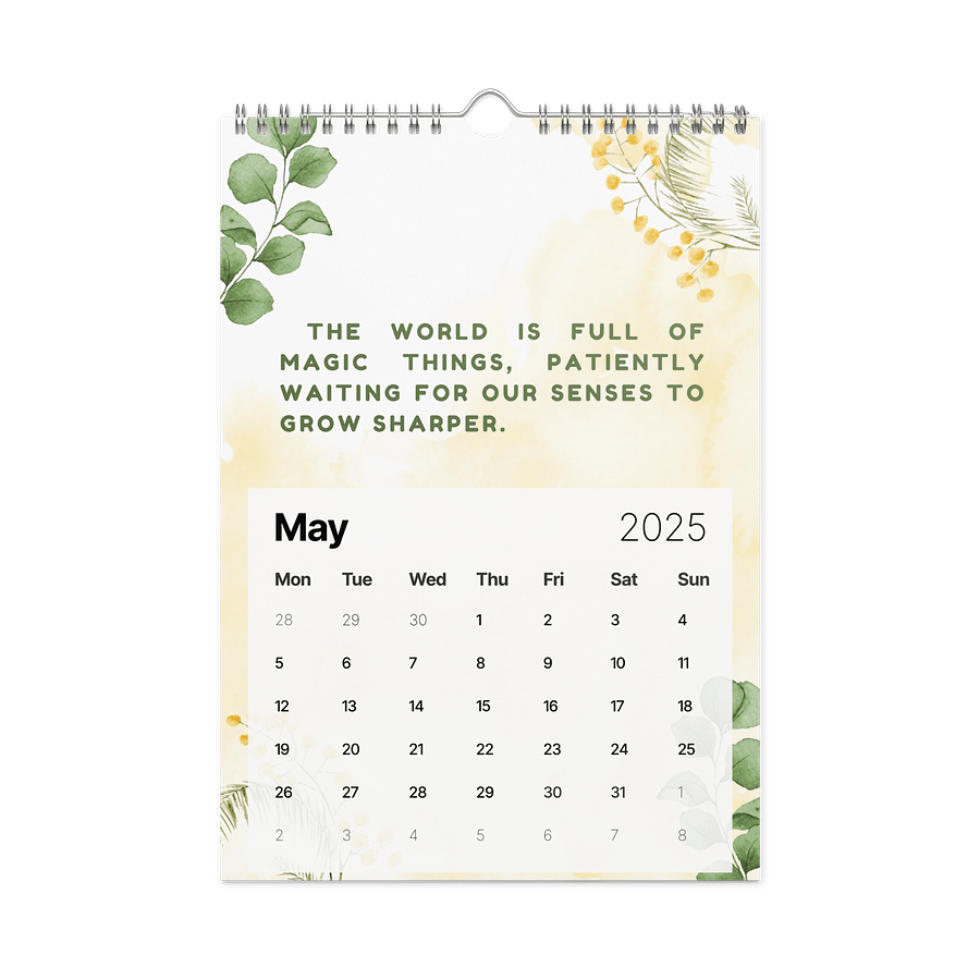 FLORAL INSPIRATIONAL QUOTES WALL CALENDAR 2026 product image (10)