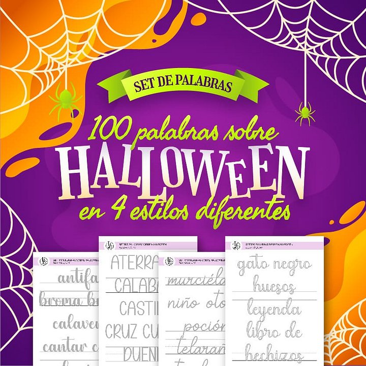 Set de 100 Palabras sobre Halloween - 4 Estilos de Letras product image (1)