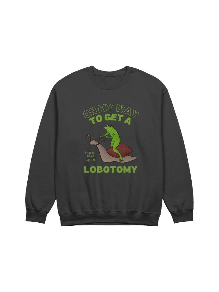 On My Way To Get A Lobotomy Frog On A Snail Sweatshirt product image (1)
