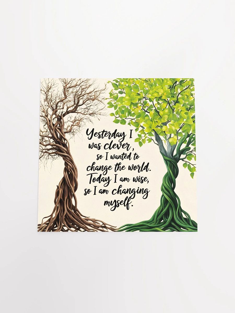 Yesterday I was clever, so I wanted to change the world. Today I am wise, so I am changing myself - Enhanced Matte Paper Poster product image (17)