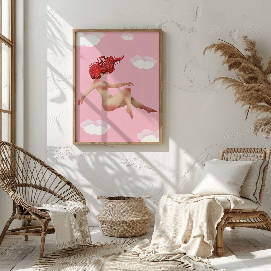 Floating in Pink Preppy Art Print product image (10)