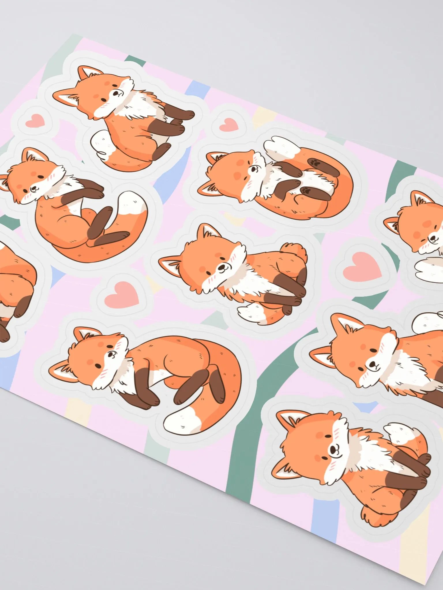 Whimsical Red Fox Kiss-Cut Sticker Sheet product image (3)