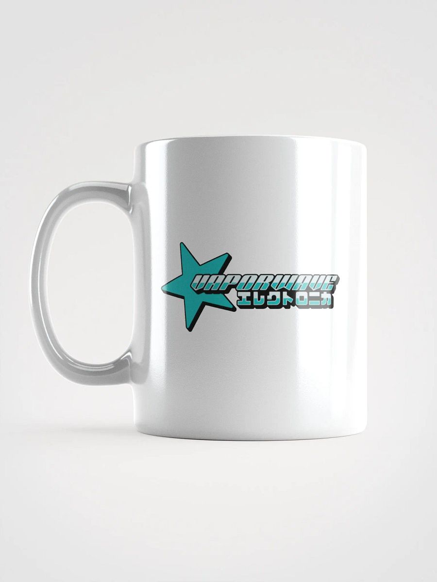 Retro Vaporwave Coffee Mug – Chrome Typography & Kanji product image (5)