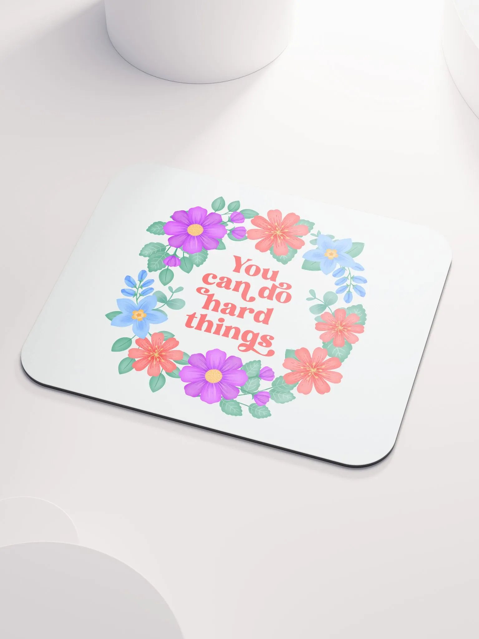 You can do hard things - Mouse Pad White product image (3)