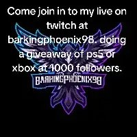trying to reach my goal of 1000 followers if reach that goal will do a ps5 or Xbox giveaway come join my twitch at barkingphoenix98 and follow and subscribe to qualify for the giveaway. #fyp #giveaway