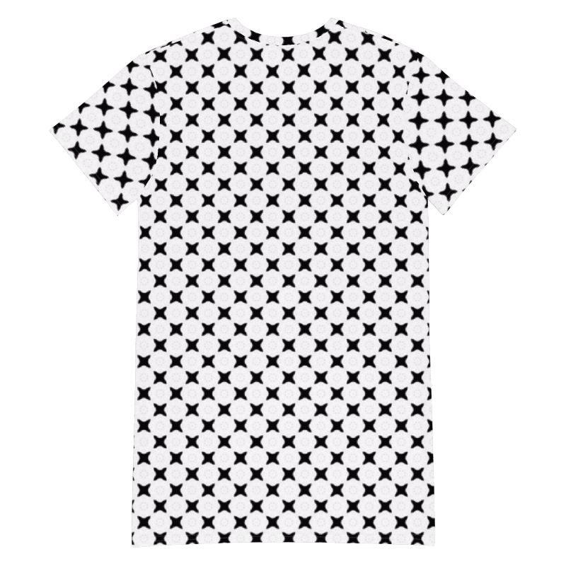 Cool Abstract Black Crosses on a White Background T Shirt Dress product image (11)