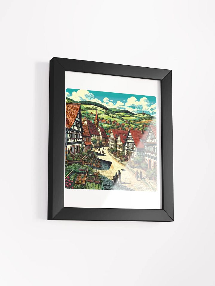 European Village Charm Framed Poster | AI Work Stuttgart city product image (18)