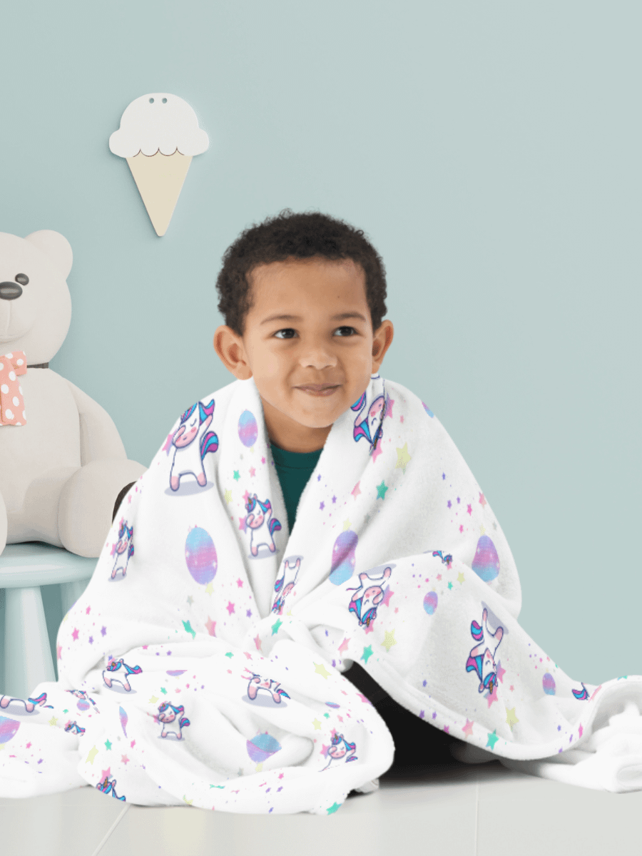 Disco Dabbing Unicorn Throw Blanket product image (1)