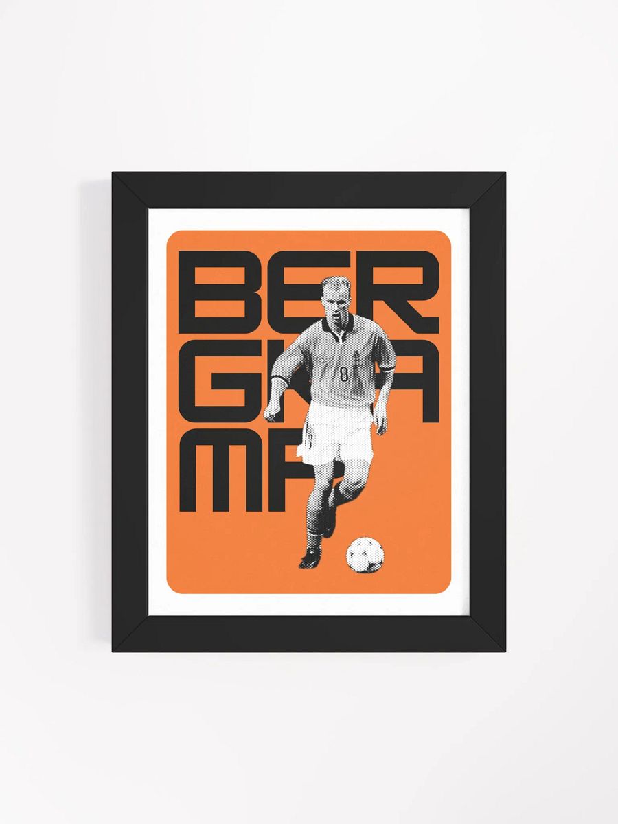 Dennis Bergkamp BW Netherlands Name Art Framed Print product image (3)