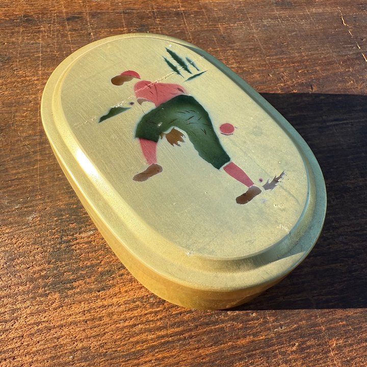 🎎 Vintage Japanese School Rice Tin – Baseball Boy Motif – Japan Antique Roadshow product image (1)