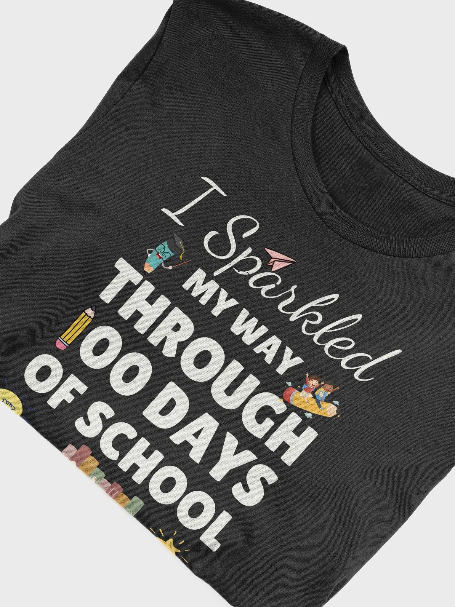 Teacher Gift Sparkled 100 Days School Tee, Unisex Heavy Cotton Tshirt, Thank You Educator Appreciation, Back to School S product image (5)