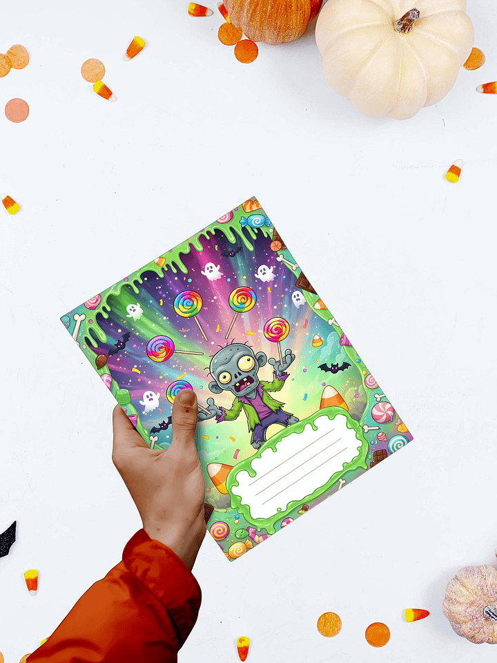 Funny Zombie Halloween Composition Notebook Cover — Digital Printable, KDP-Ready product image (2)