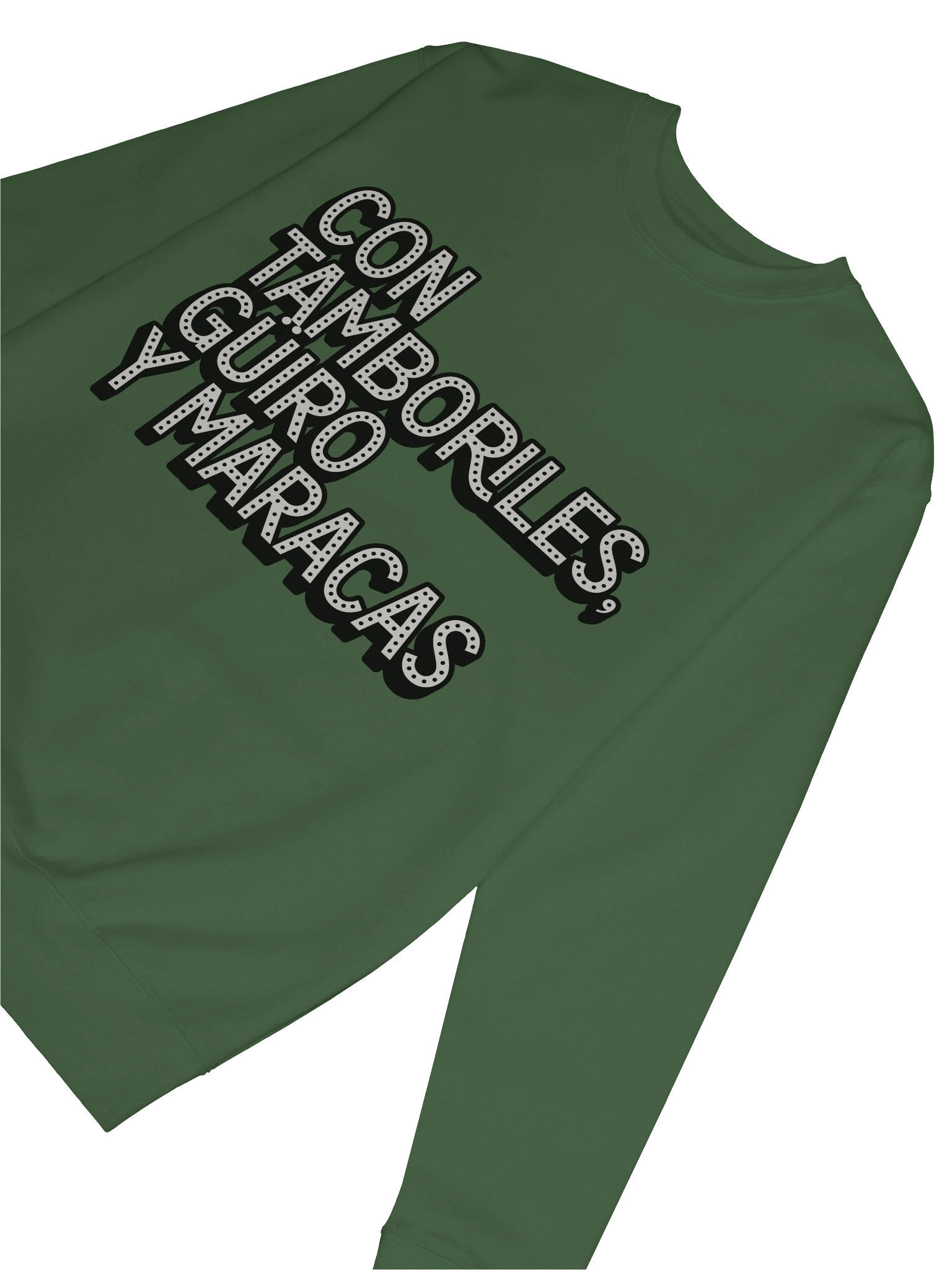 Con Tamboriles, Güiro y Maracas Premium Crewneck Sweatshirt product image (4)