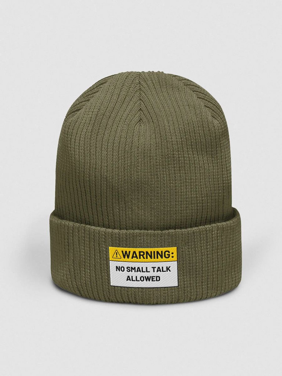 NO SMALL TALK ALLOWED organic ribbed beanie product image (1)