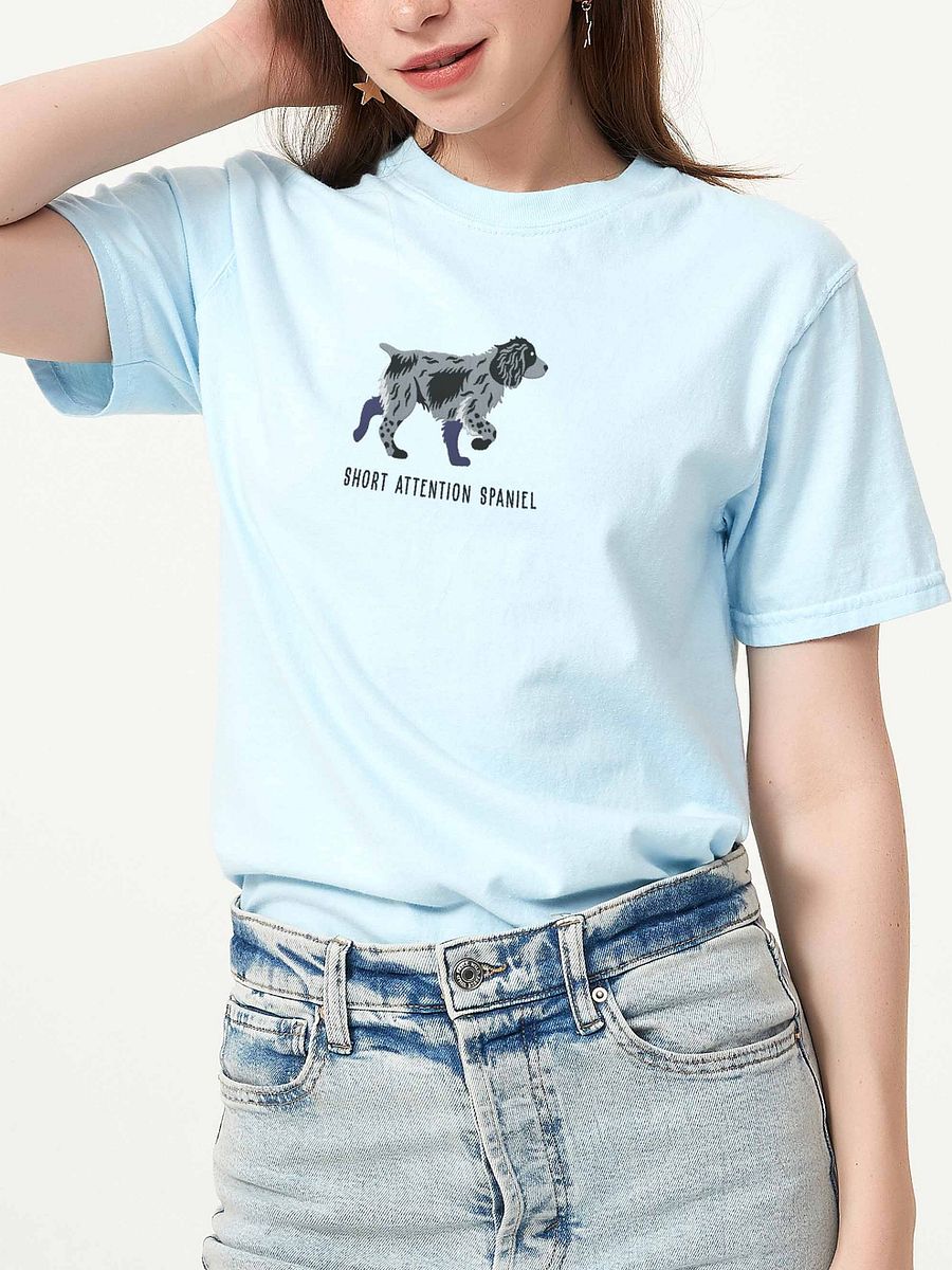 Short Attention Spaniel T-Shirt(Embroidered) of a Cocker Spaniel(Blue Roan) product image (2)