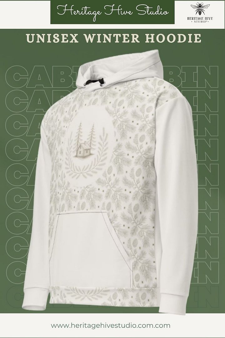 Cozy Cabin in the Woods | Winter Retreat Hideaway Cream Hoodie Unisex product image (1)