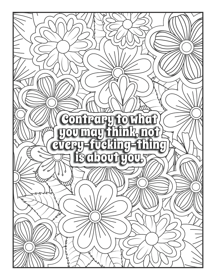 Art & Inappropriate Thoughts Swear Word Coloring Book for Adults | Printable | Cuss Words | Sweary Phrases | Curse Words |Random Thoughts product image (2)