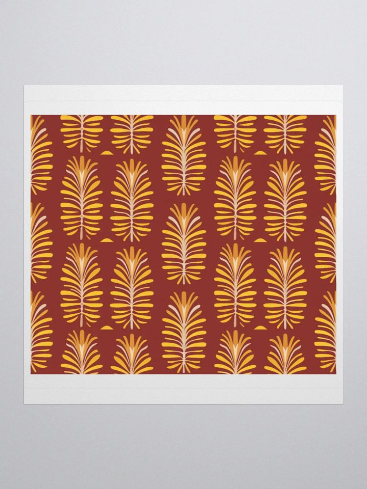 Elegant Palm Leaf Sticker - Warm Maroon and Gold Decal product image (1)