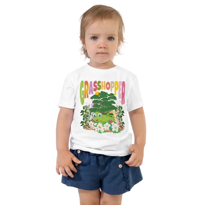 Grasshopper Colorful Funny Cute Bella + Canvas Toddler T-Shirt – Funny Shirt for Kids product image (2)