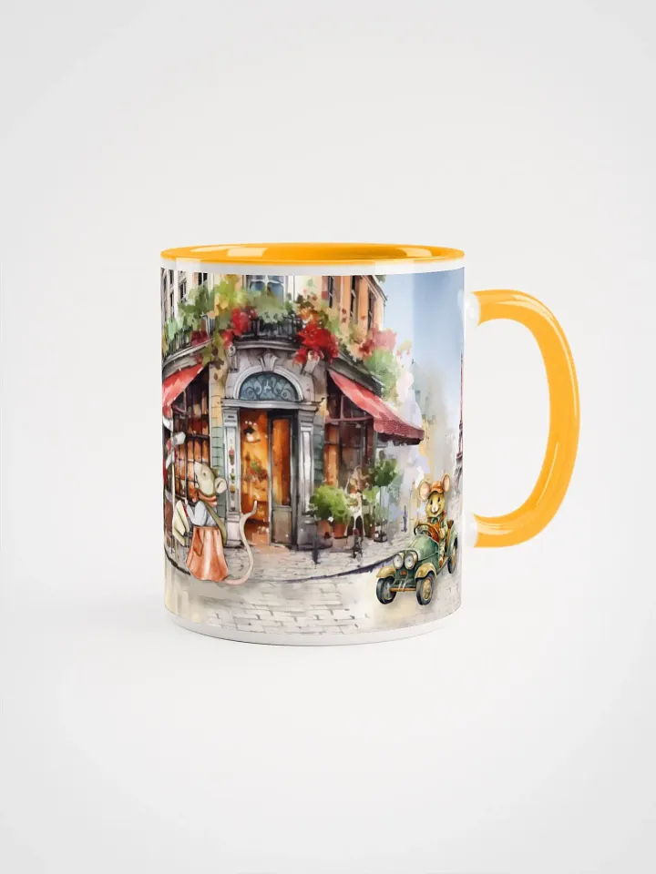 Mice In Paris Ceramic Mug | Vintage Parisian Scene | Whimsical Mouse & Bunny Characters product image (1)