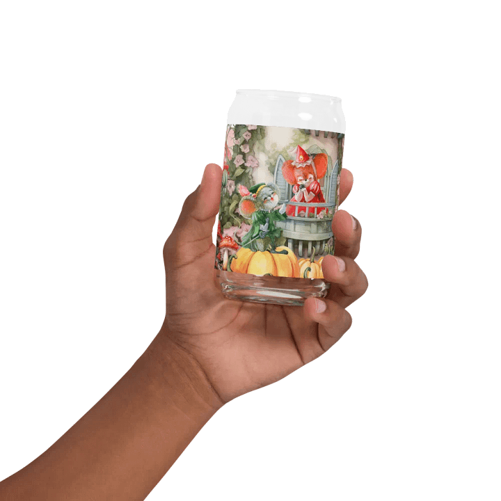Four Seasons of Love: Autumn Serenade Can-Shaped Glass | Fall Romance Drinkware product image (2)