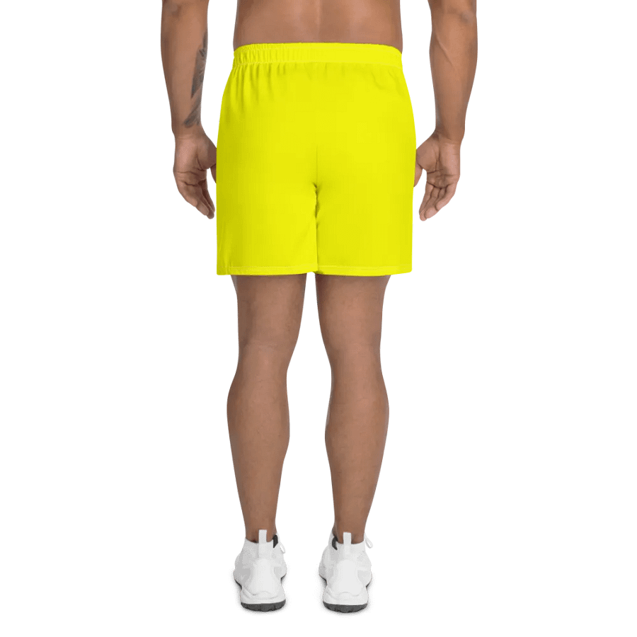 Plain Color Yellow Athletic Long Shorts product image (2)